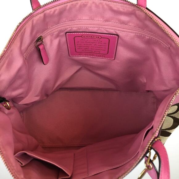 Coach Signature Stripe tote pink - Picture 4 of 9